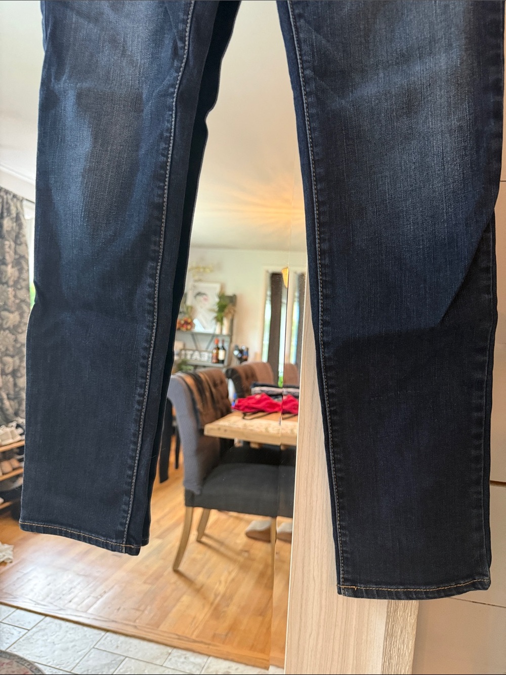 American Eagle Outfitters Dark Blue Straight-Leg Women’s Jeans - Picture 4 of 6